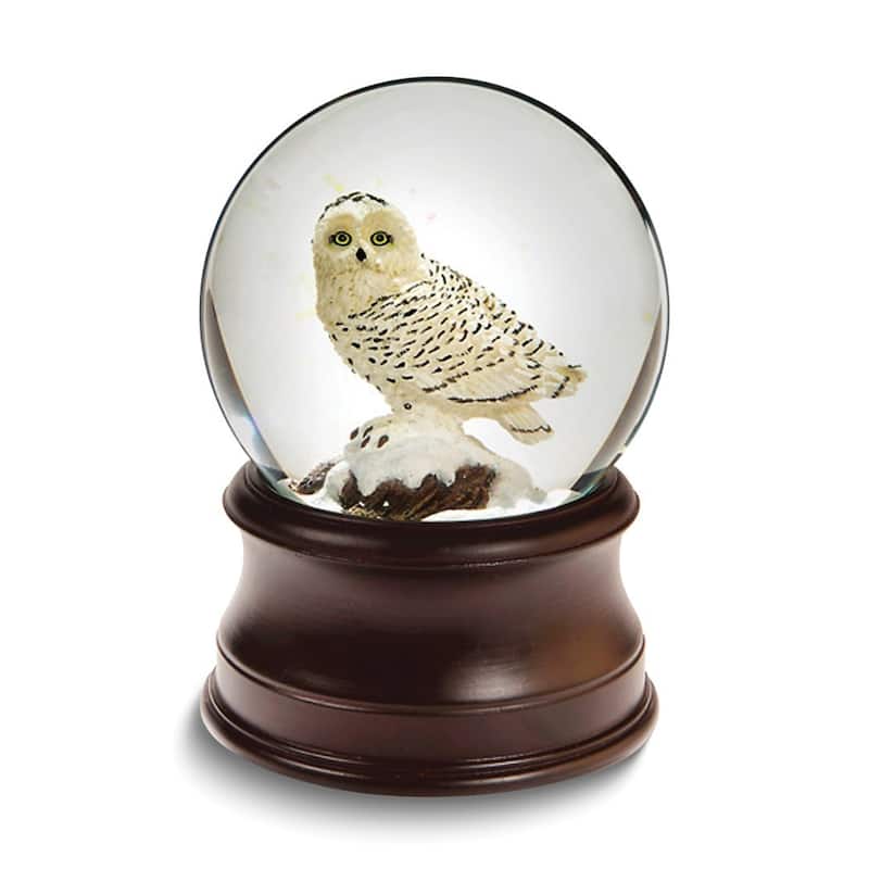 Curata San Francisco Music Box Co. Snowy Owl Musical Water Globe - 6"