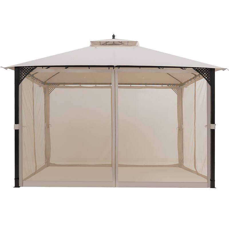 Costway 12' x 10' Outdoor Patio Gazebo Canopy Shelter Double Top - See Description