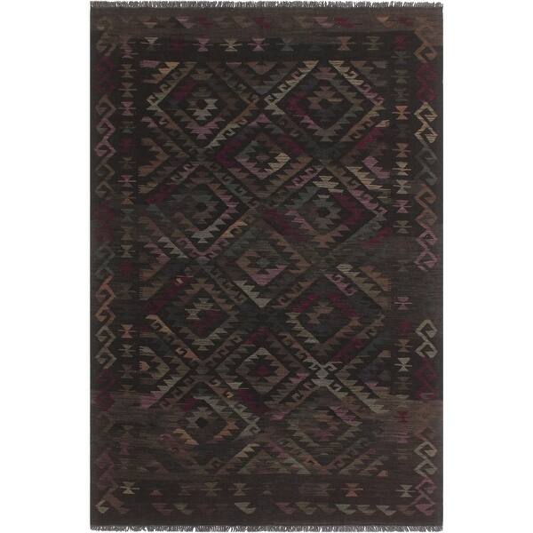 slide 1 of 7, Bauhaus Turkish Kilim Reita Hand-Woven Area Rug - 5'7" x 8'2"
