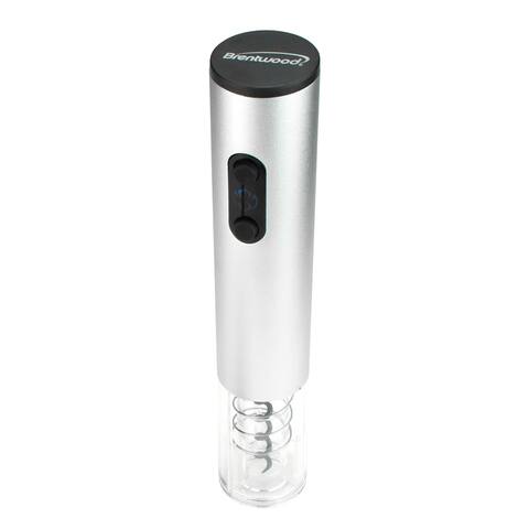 Brentwood Portable Electric Wine Bottle Opener in Silver - Small
