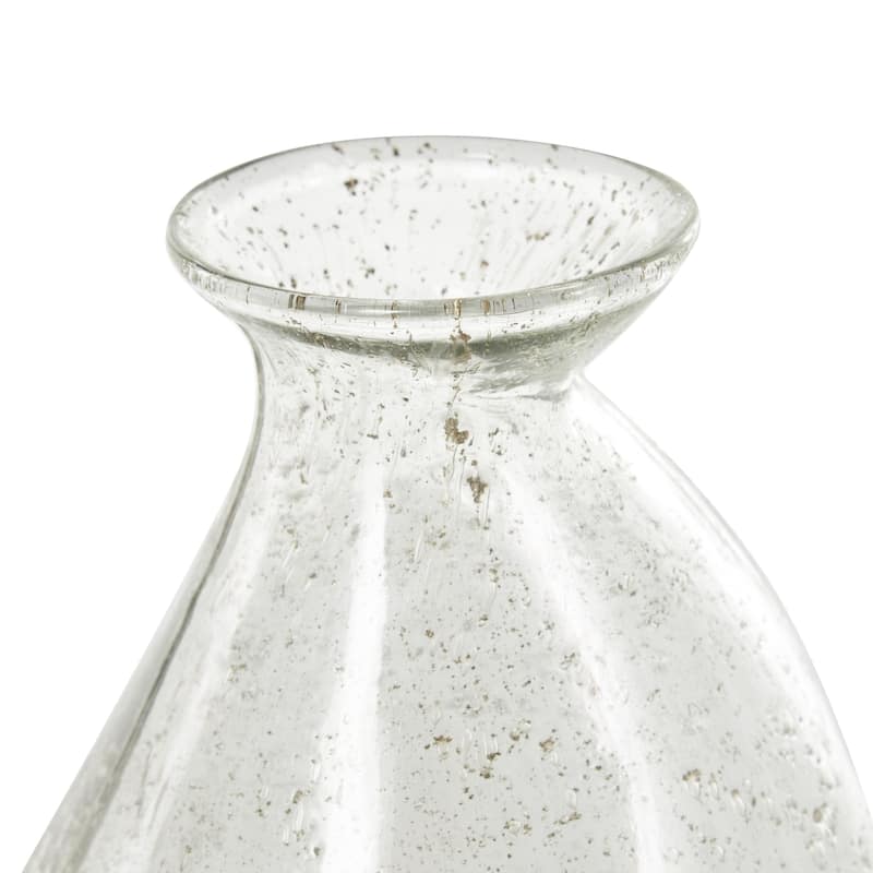 Glass Speckled Vase with Brown Accents - Clear - Roche River Decor