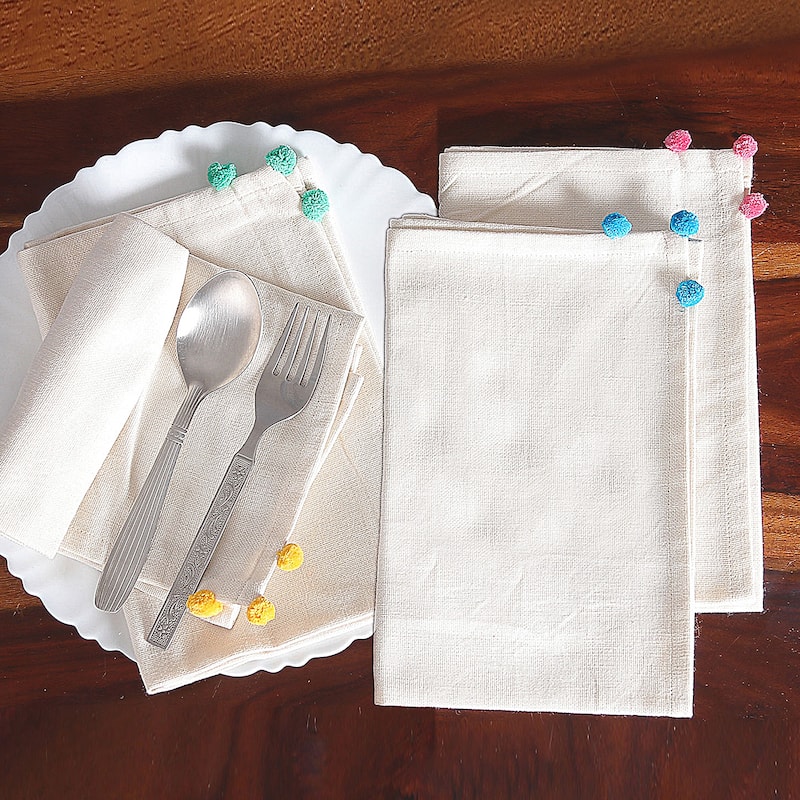 Novica Handmade Bubble Meals Cotton Napkins (Set Of 4)