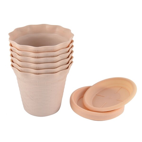 Shop Beige 14cm Diameter Plastic Flower Pot Plant Planter Shop Beige 14cm Diameter Plastic Flower Pot Plant Planter