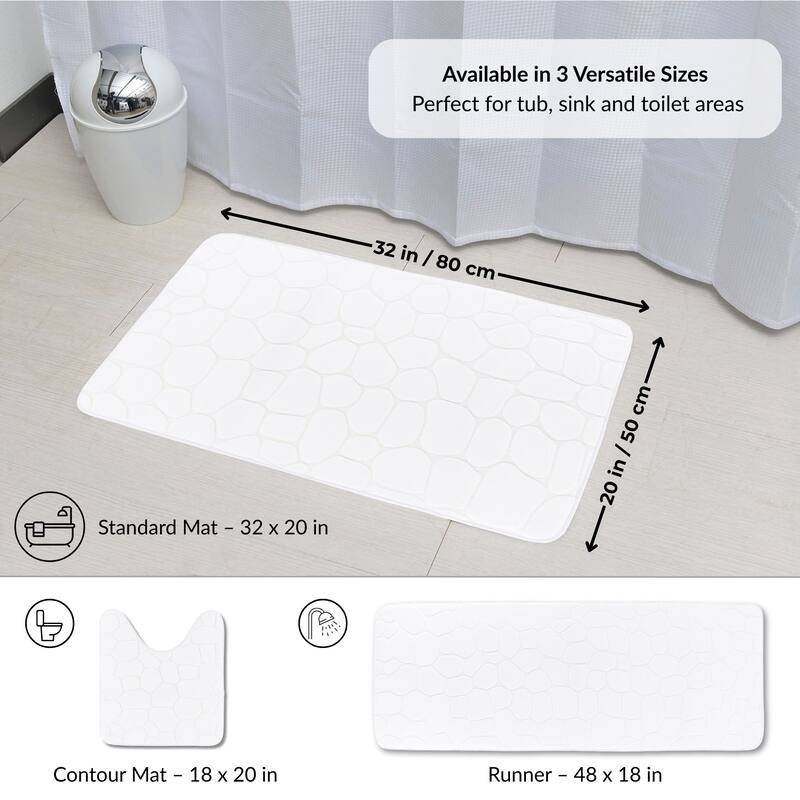 Memory Foam Bath Mat Pebble Design 32x20