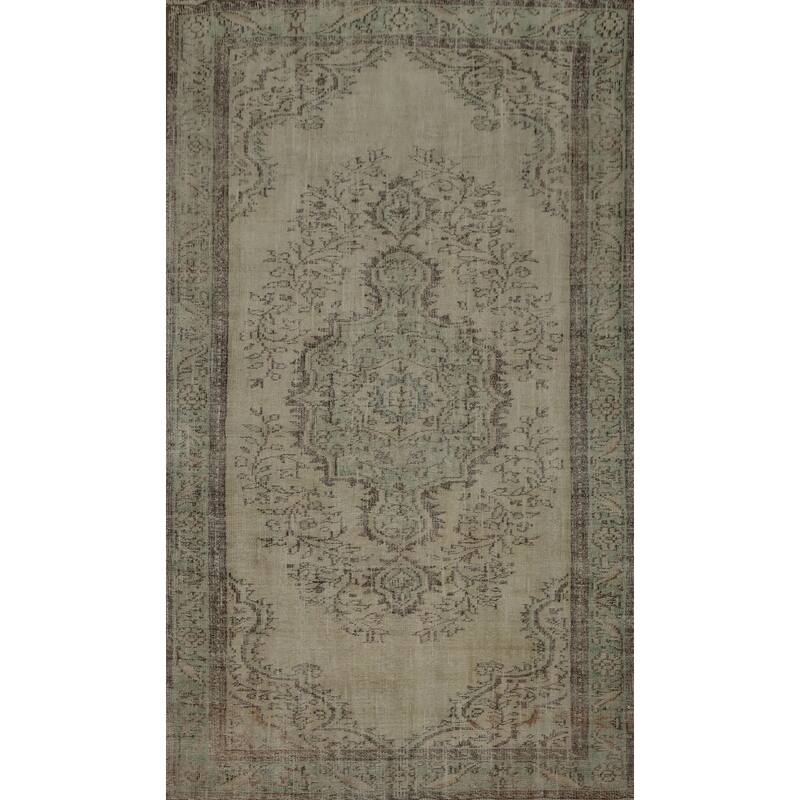 Hand Knotted Oriental 100% Wool Carpet Transitional Floral Beige & Ivories Anatolian Area Rug - 8' 10'' X 5' 6''