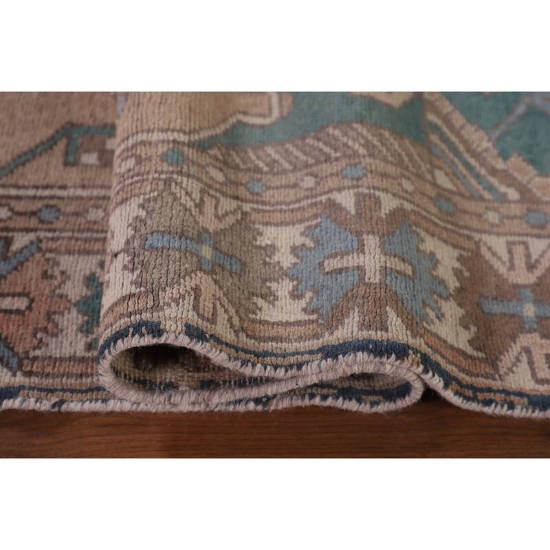 Geometric Bakhtiari Persian Vintage Rug Handmade Wool Carpet - 5'0" x 9'9"