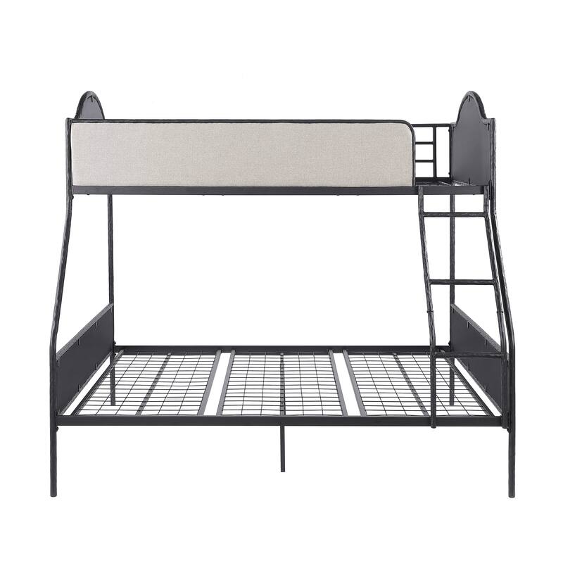Furniture of America Orven Modern Black Metal Twin over Full Bunk Bed
