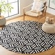 preview thumbnail 1 of 11, SAFAVIEH Handmade Studio Leather Niva Modern Leather Rug 6' Round - Ivory/Black - Round