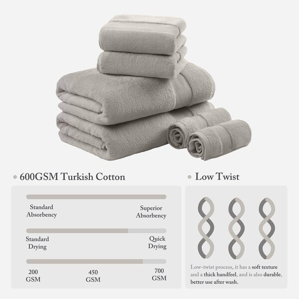 Madison Park Signature Turkish Cotton 6-piece Bath Towel Set - On