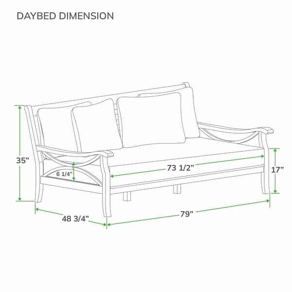dimension image slide 0 of 2, Cambridge Casual Lowell Teak Patio Daybed with Cushion