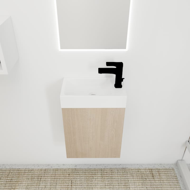 BNK 16/18 Inch Single Sink Bathroom Vanity with Soft Close Door
