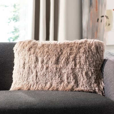 SAFAVIEH Chic Shag Decorative Pillow -Beige