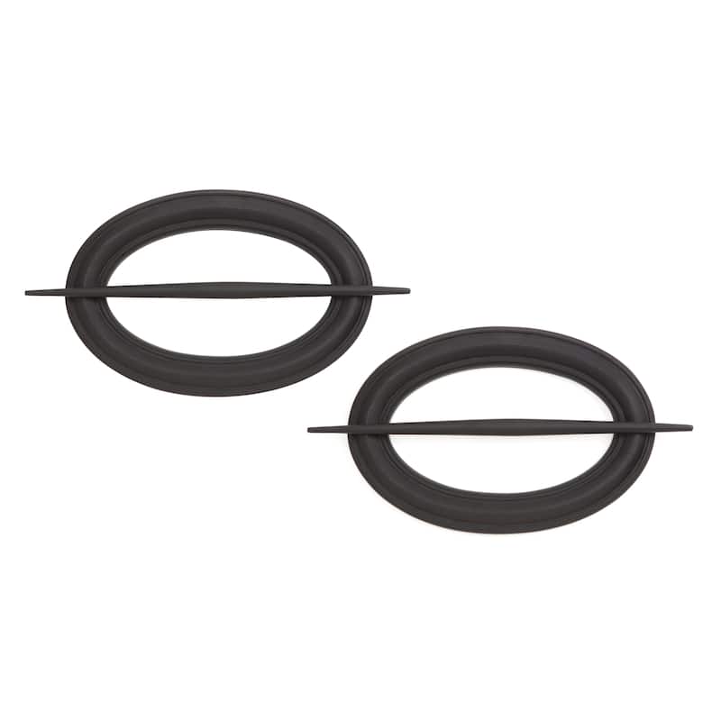 Kenney Decorative Hairpin Holdback for Curtains and Drapes, Set of 2, Black - Black - Black Finish