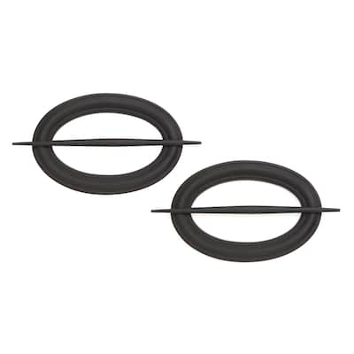 Kenney Decorative Hairpin Holdback for Curtains and Drapes, Set of 2, Black