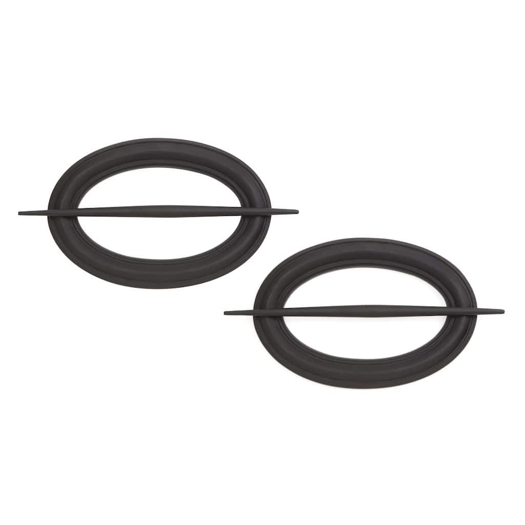 Kenney Decorative Hairpin Holdback for Curtains and Drapes, Set of 2, Black