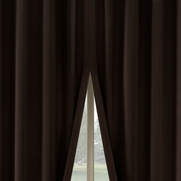 slide 2 of 58, Sun Zero Aria 2-pack Magnetic Closure Theater Grade Total Blackout Back Tab 2-Piece Curtain Panel Pair 52" x 63" - Chocolate Brown
