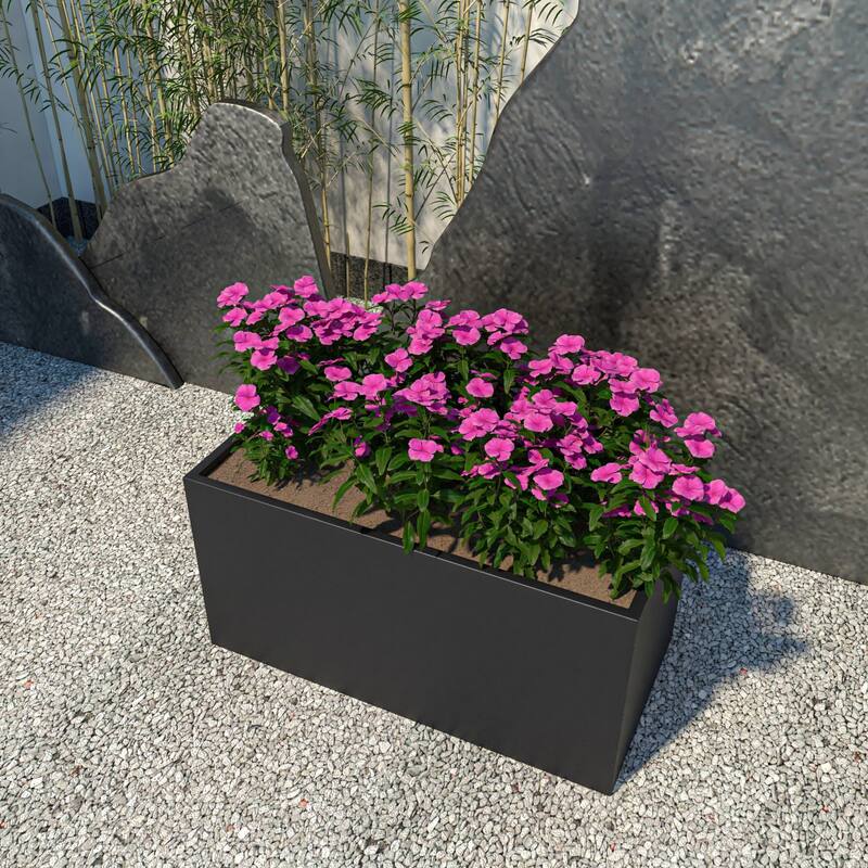 Bloom Rectangular Planter in Fiberstone and MgO Clay for Indoor Outdoor