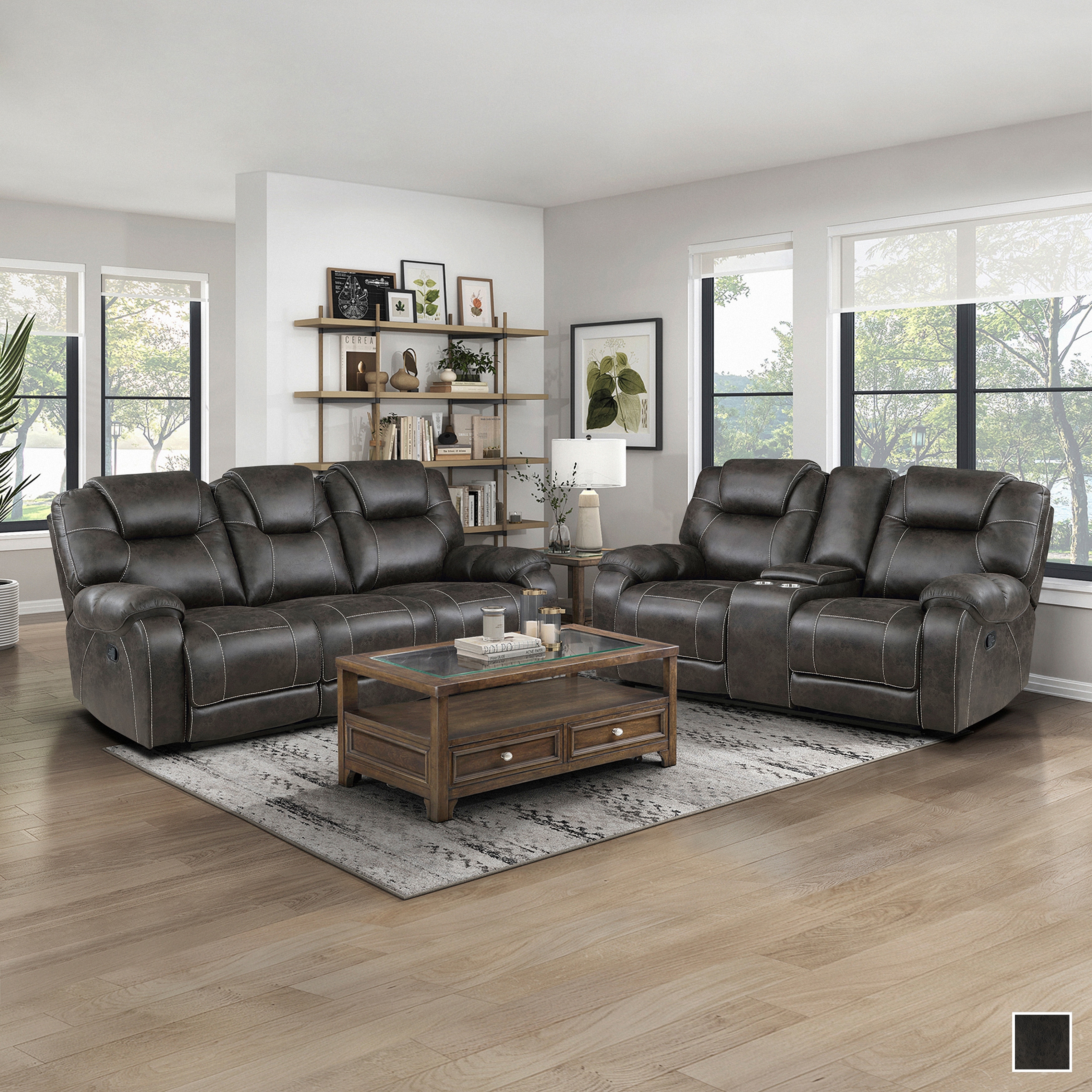 Fremont & Park Flannery 2-Piece Manual Reclining Living Room Sofa Set