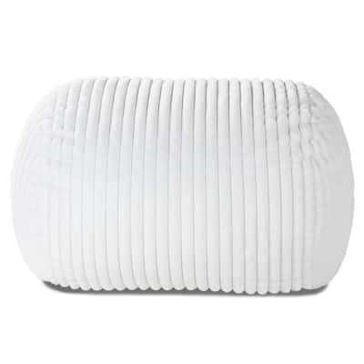 Plush Ribbed Faux Fur Bean Bag Loveseat - 64" - Cream