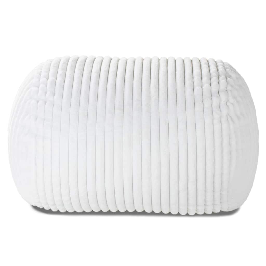 Plush Ribbed Faux Fur Bean Bag Loveseat - 64" - Cream