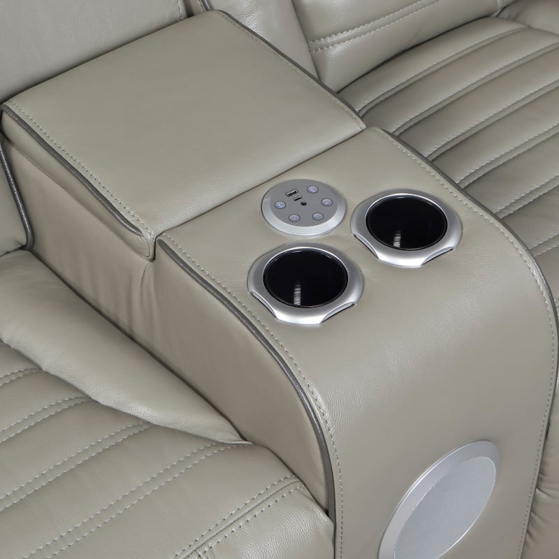 Arbor 73" Leather Power Double Reclining Loveseat with Center Console