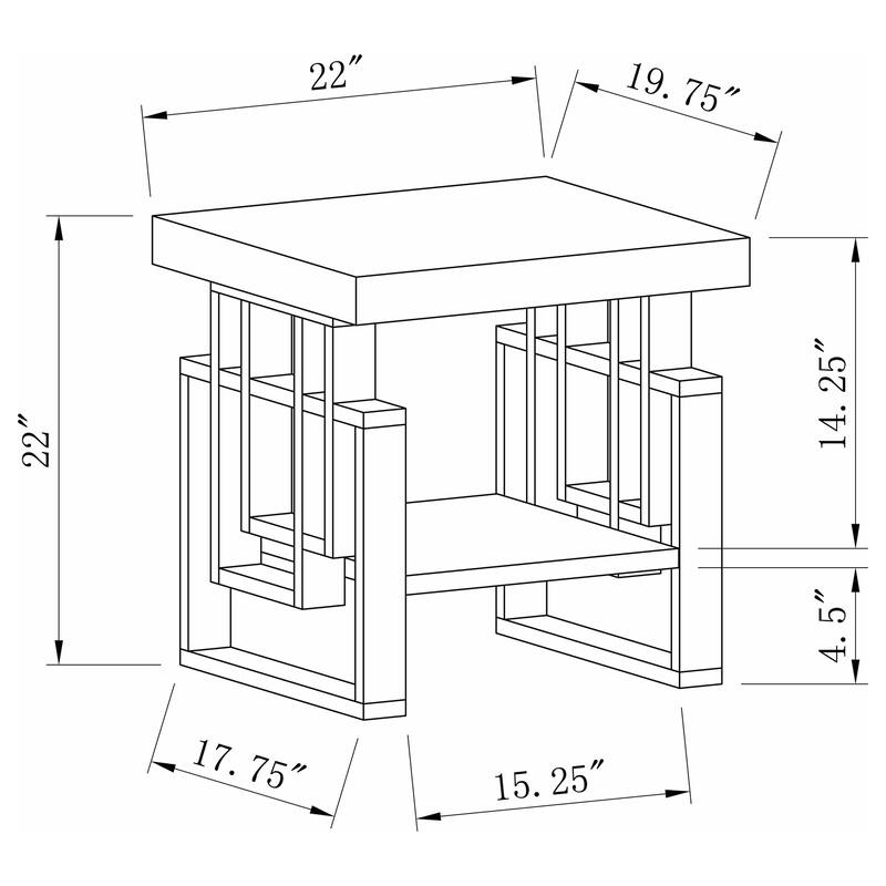 Schmitt Rectangular Side End Table White High Gloss