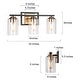 preview thumbnail 5 of 26, 2/3/4-Light Modern Black Gold Bathroom Vanity Lights Seeded Glass Wall Sconces
