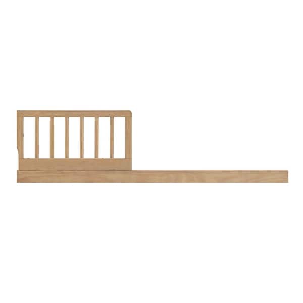 slide 1 of 1, Soho Baby Everlee Island Crib Toddler Guardrail In - Honey Wood