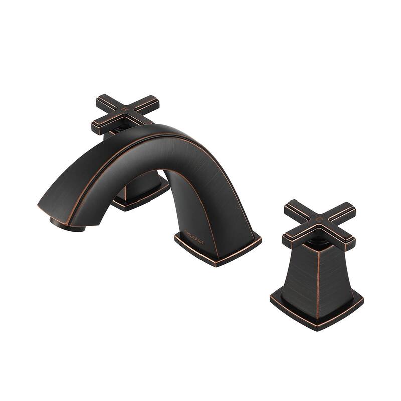 YASINU Cross Handles Widespread 8 Inch Bathroom Faucet With Drain