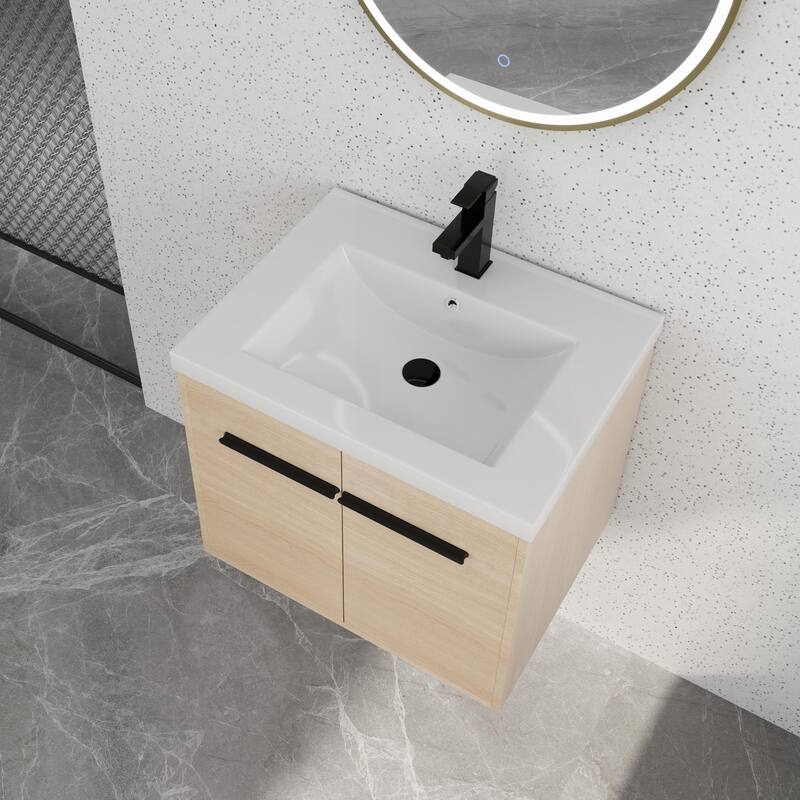 Bathroom Vanity With Sink In 16/20/24/30/36 Inch, Floating Bathroom Vanity With Soft Close Door