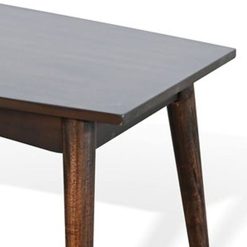 Neva Coffee Table, 48 Inch Rectangular, Dark Brown Solid Wood