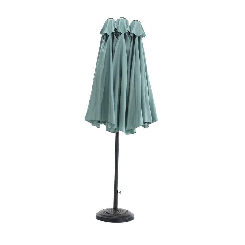 14.8ft Large Rectangular Double-Sided Patio Umbrella with Crank