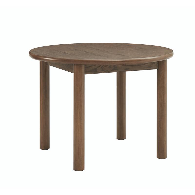 42" Round Dining Table for 4, Retro Wooden Table with Solid Wood Legs