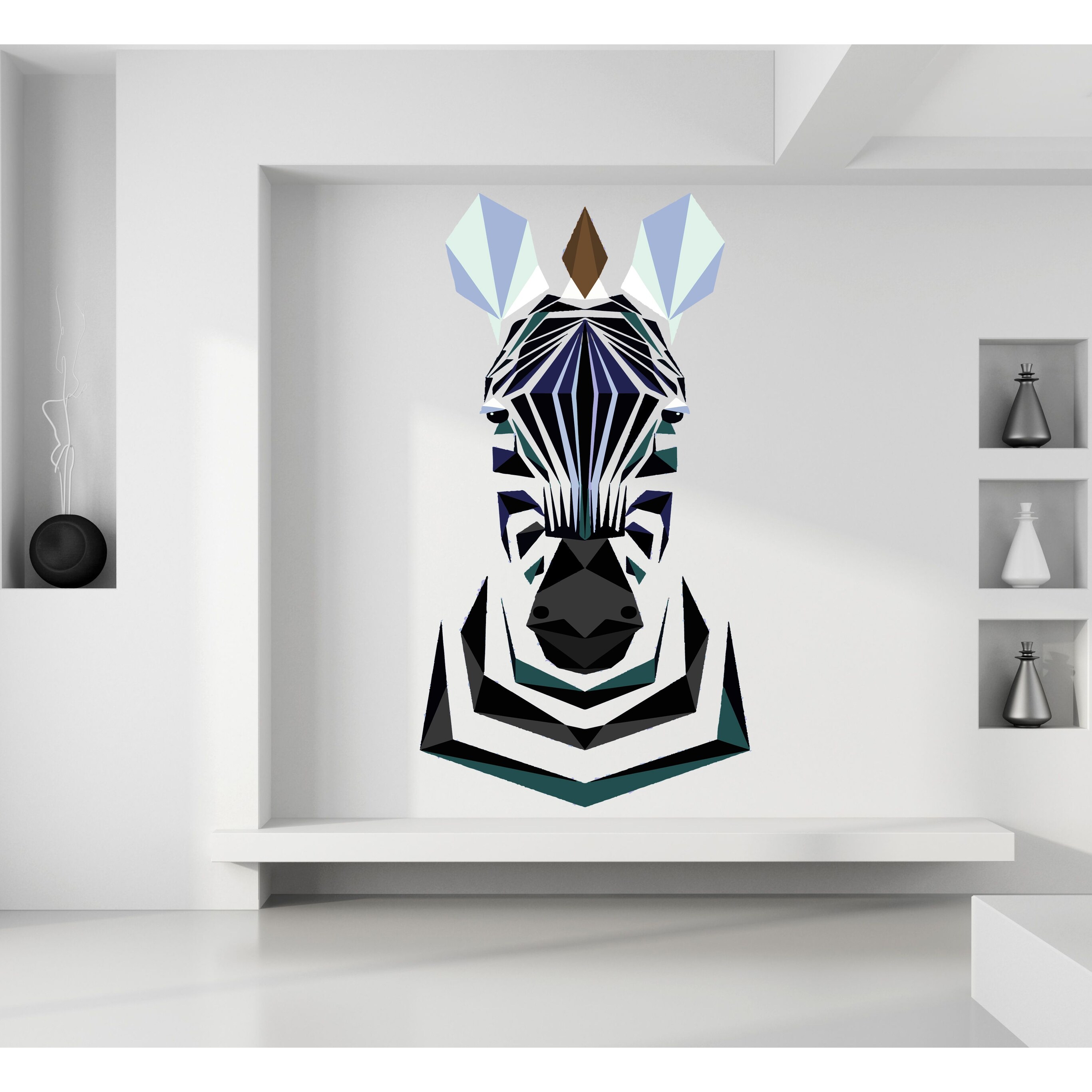 Single Front Zebra Wall Stickers Transfer Graphic Decal Decor Stencil Large Art 