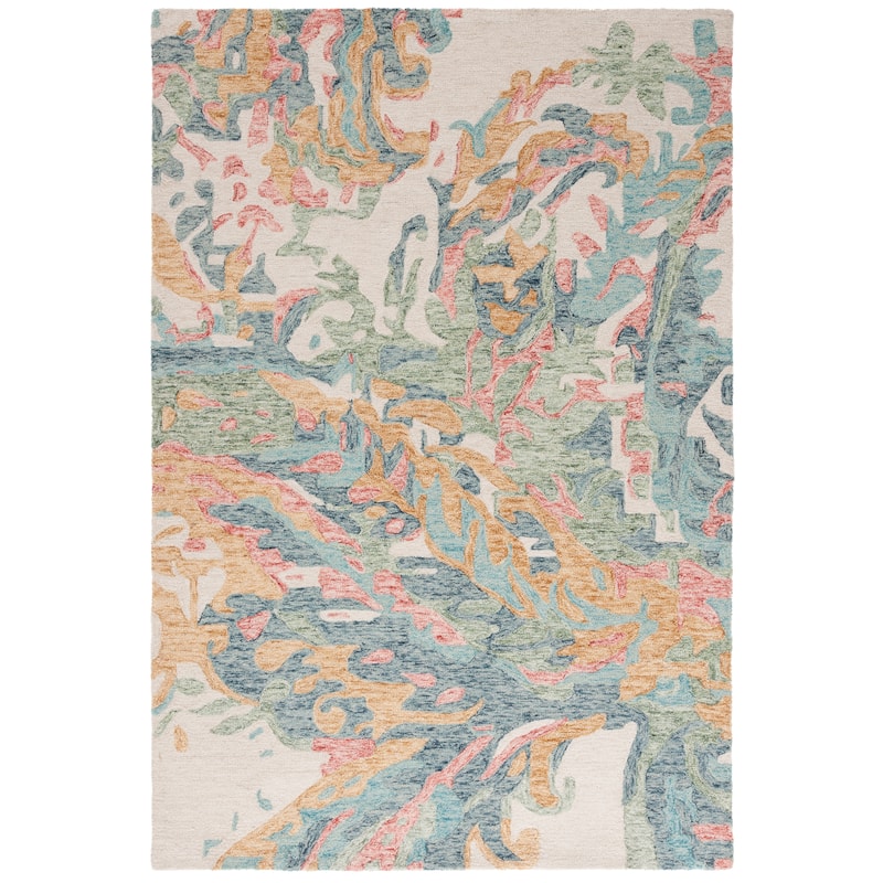 SAFAVIEH Handmade Jardin Shiho Country Wool Rug - 6' x 9' - Ivory/Pink