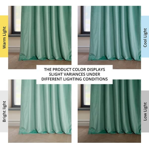 dimension image slide 5 of 21, Exclusive Fabrics Heritage Plush Velvet Room Darkening Curtains (1 Panel) Luxury Velvet Curtains for Bedroom & Living Room.