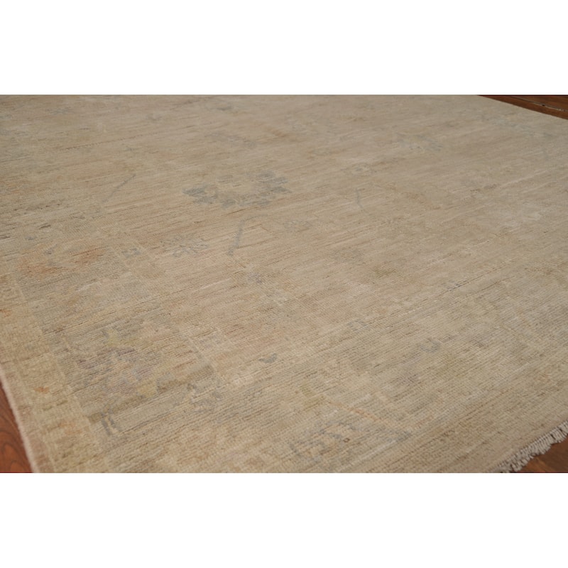 Vegetable Dye Oushak Turkish Area Rug Handmade Floral Wool Carpet - 5'10"x 9'1" - 5'10"x 9'1" - Ivory/Beige