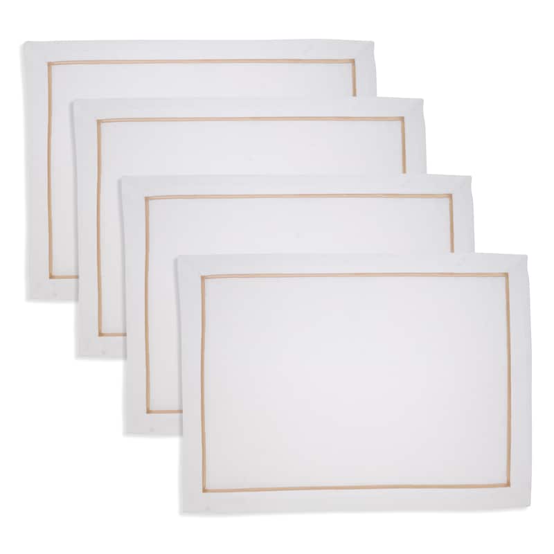 Embroidered Line Design Placemat (Set of 4) - 14"x20"