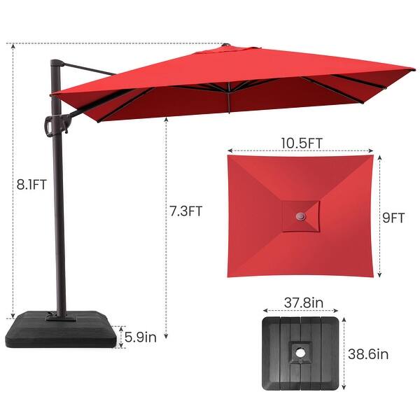 4.5 foot patio umbrella 5 Feet Square Market Table Shelter with 4 Sturdy Ribs-Navy The quick Tan Crank & Tilt Round