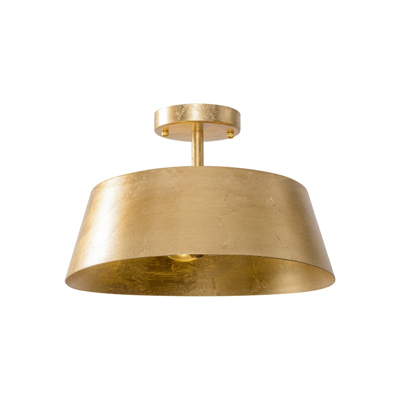 3-Light Vintage Dimmable Gold Modern Urban Drum Semi-Flush Ceiling Light