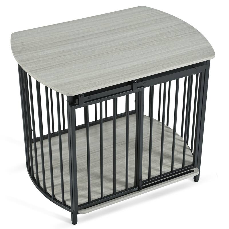 31.5" Furniture Style Dog Crate for Small and Medium Dogs, Wooden Cage Indoor Kennel Furniture