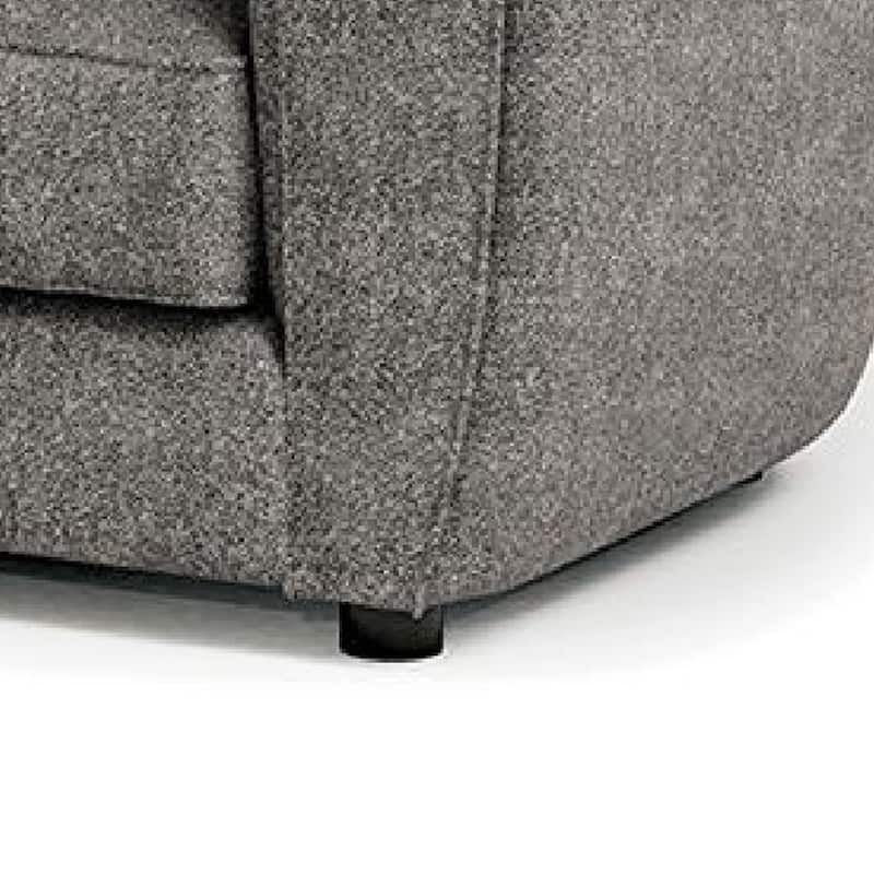 Dly Sofa Chair, Charcoal Gray Boucle, Black Wood, Tuxedo-Inspired Design