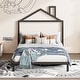 preview thumbnail 11 of 46, Metal Platform Bed for Kids, Low Bed Frame with House Shaped Headboard & Slats Support, No Spring Box Need, Easy to Assembly