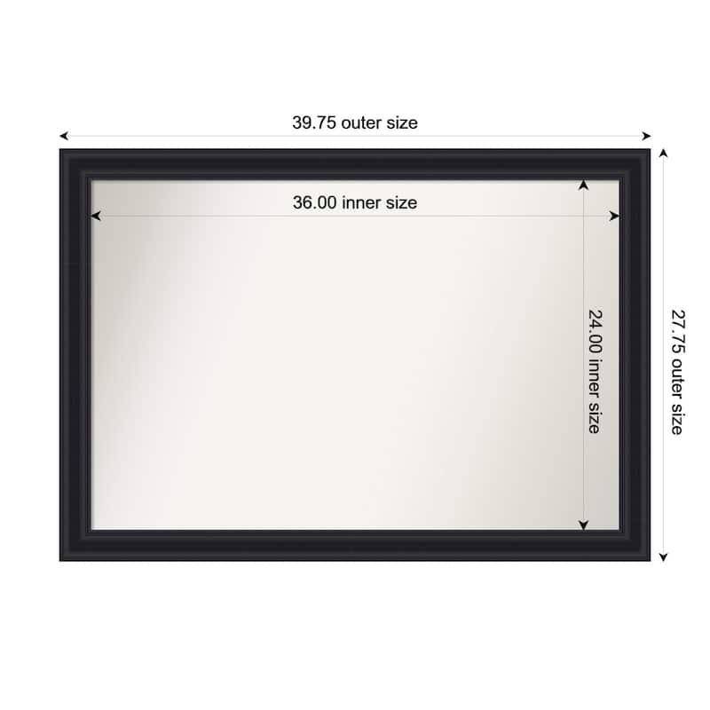 Dalat Non-Beveled Framed Bathroom Vanity Wall Mirror - Dalat Black - 40 x 28 in