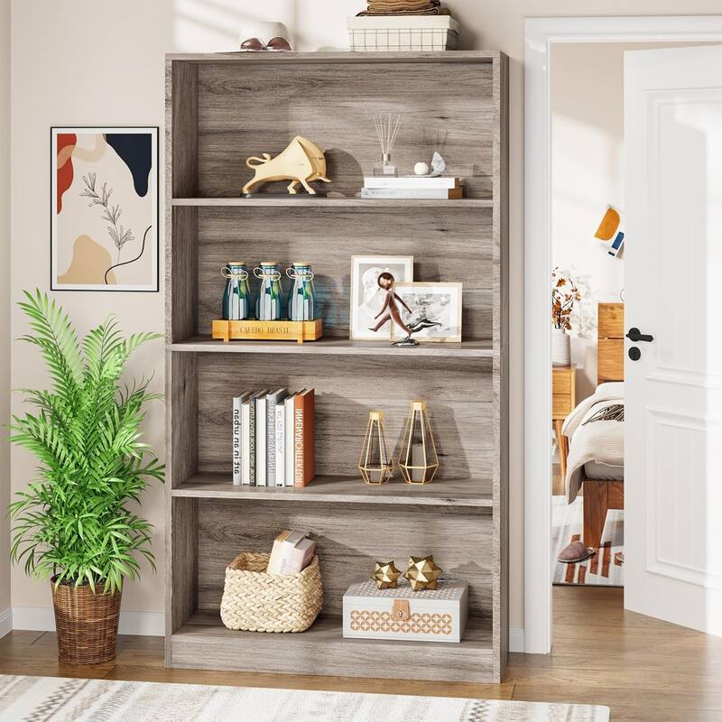 Bookcase, Open Display Storage Shelf, Organizer Cabinet Bookshelf Accent Shelving for Living Room, Home Office, Library, Bedroom