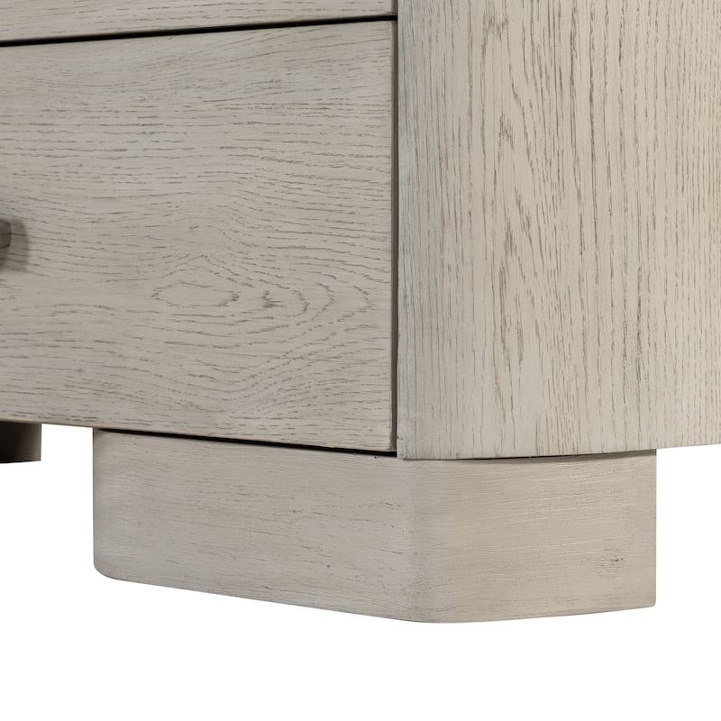 Furniture of America Weegin Modern 2-Piece White Oak Wood Panel Bedroom Set