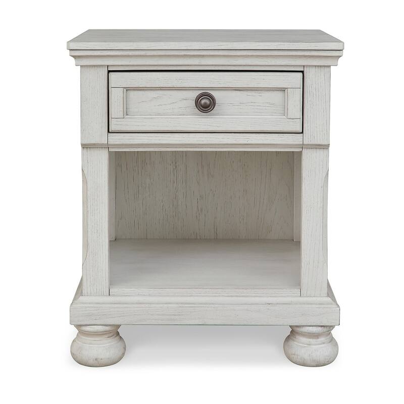 White 1 Drawer 22 in. W Nightstand with Sturdy Hardware and Ample Storage