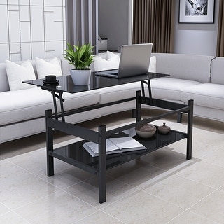 Modern Simple 2-Layer Tempered Glass Coffee Table for Living Room - Bed ...