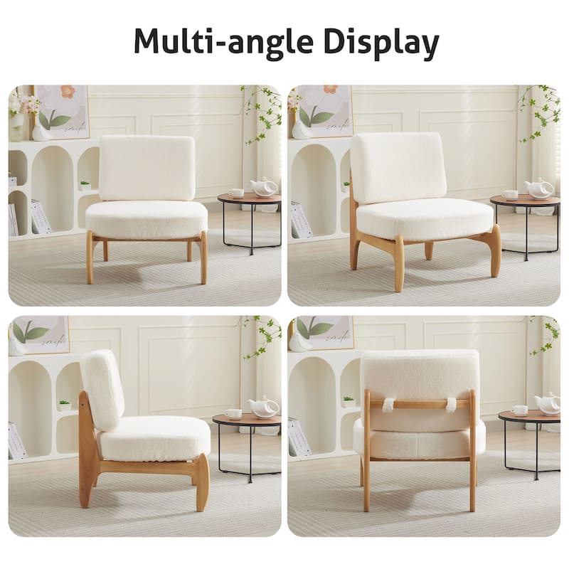 Modern Teddy Slipper Chair Armless Lounge Sofa