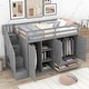 preview thumbnail 4 of 34, Stylish & Simple Functional Loft Bed with 3 Shelves, 2 Wardrobes and 2 Drawers, Ladder with Storage, No Box Spring Needed, Gray